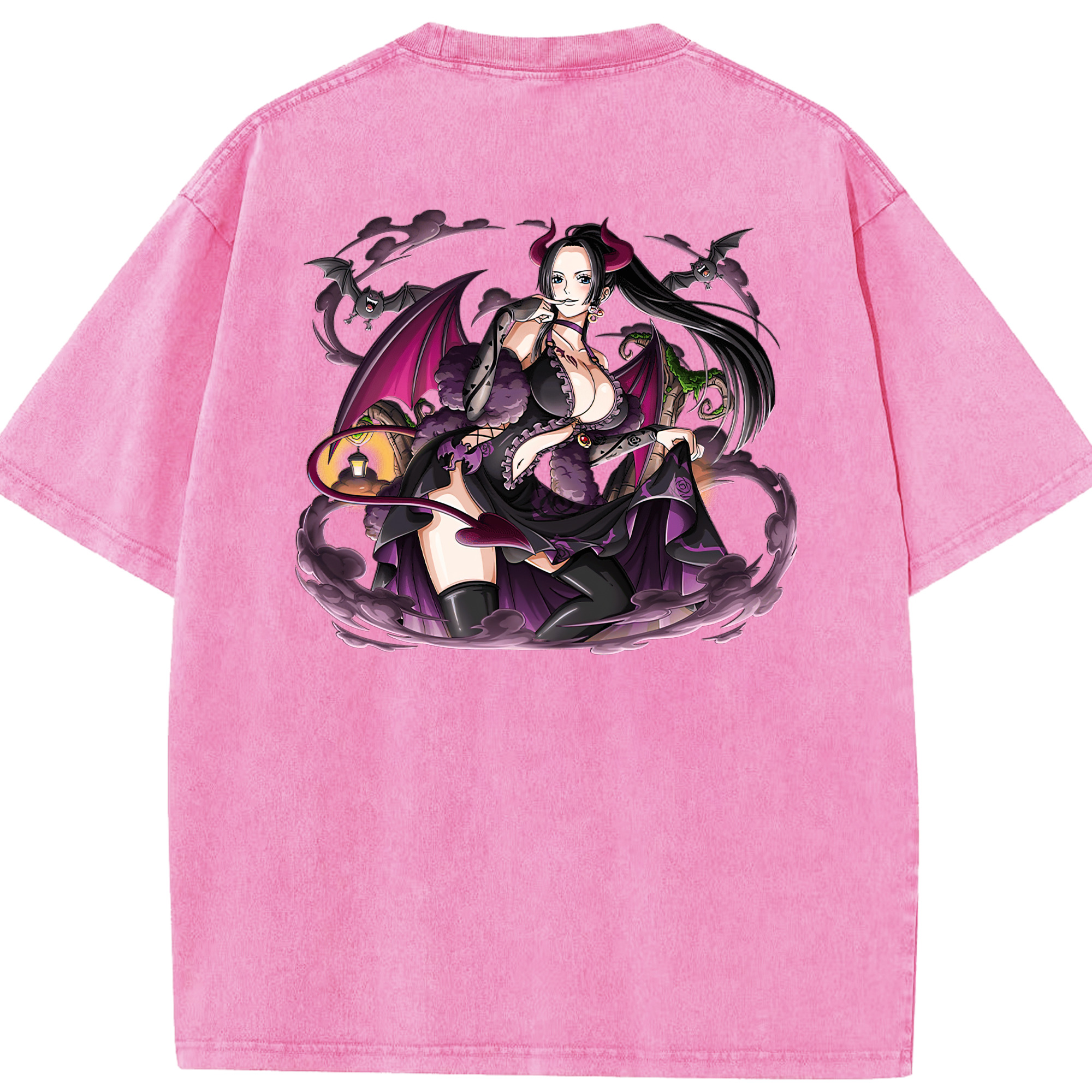 ワンピース ボア・ハンコック ONE PIECE Boa·Hancock 綿100% ヴィンテージ風 半袖Tシャツ（背面プリント）